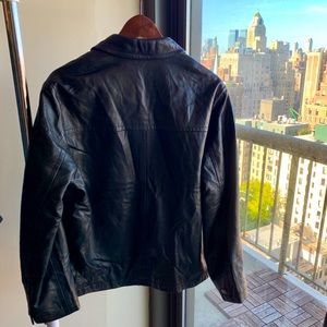 Boss Hugo Boss zipped leather jacket
